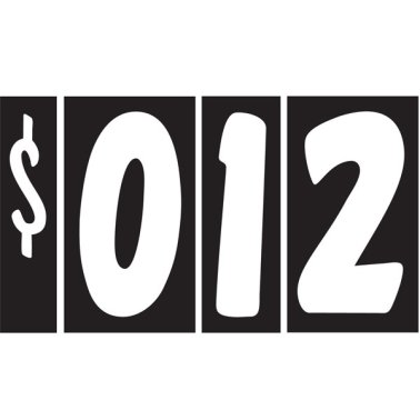 7 1/2" White & Black Windshield Numbers Kit (20 doz)