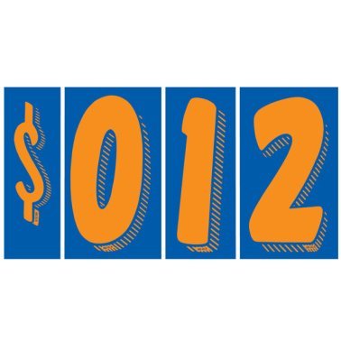 7 1/2" Orange & Blue Number Kit