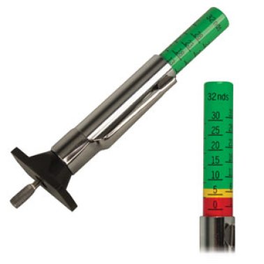 Tread Depth Gauge, Color Coded With Metal Bar