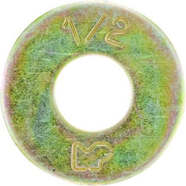 Flat Washer Thru-Hardened SAE Yellow Zinc Finish Steel 1/4    (100 per pack)