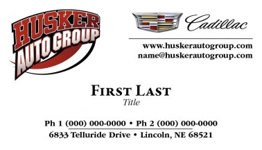 Husker Auto Group Cadillac Business Card