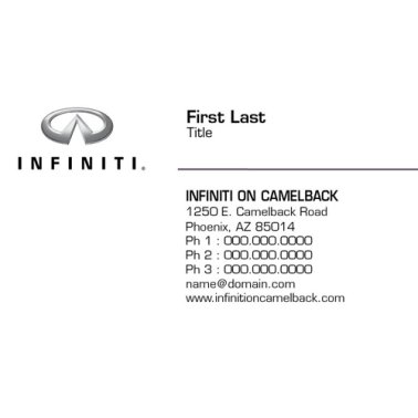 Infiniti on Camelback Business Cards