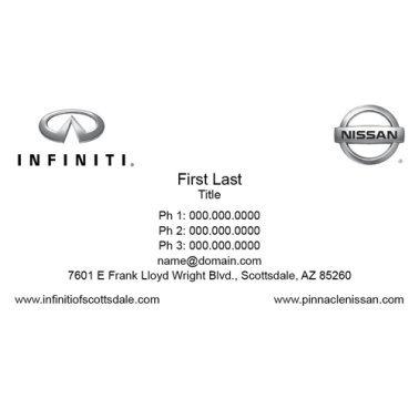 Combo - Infiniti of Scottsdale/Pinnacle Nissan Business Cards