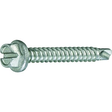 Self-Drilling Screw Slotted Hex Head Zinc Finish Steel 1/4 x 3/4    (100 per pack)