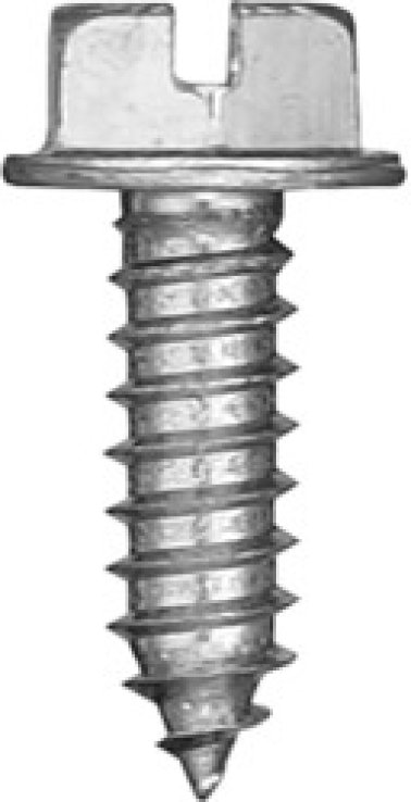 Slotted Hex Washer Head License Plate Screw - #14 Diameter; 3/4 Length; 1/2 (Zinc Finished)    (250 per pack)