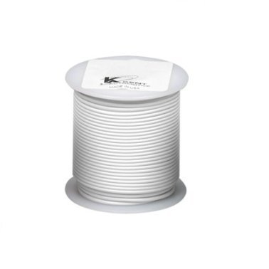 Plastic Covered Primary Wire-14 AWG White 100' Length 15 Amps (Sold Individually)