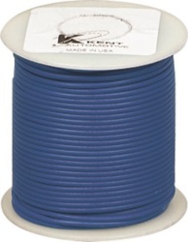 Plastic Covered Primary Wire-14 AWG Blue 100' Length 15 Amps    (Sold Individually)