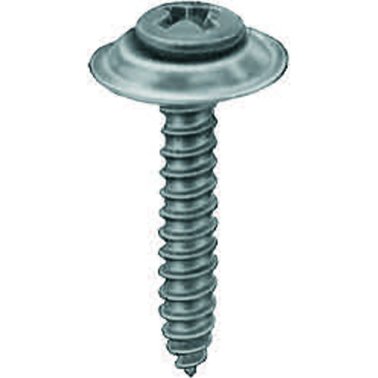 Phillips Oval Head Screw with Finishing Washer - #8 Diameter; 1 Length; Phillips Drive; Oval with Finishing Washer Head; Steel; Special Black Finish; Sheet Metal Screw    (100 per pack)
