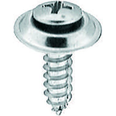 Phillips Oval Head Screw with Finishing Washer - #10 Diameter; 3/4 Length; Phillips Drive; Oval with Finishing Washer Head; Steel; Bright Mirror Finish; Sheet Metal Screw    (100 per pack)