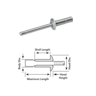 W/4 Nose Pcs heavy duty Rivet Tool (Sold Individually)