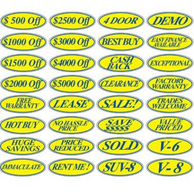 Blue & Yellow Oval Slogans