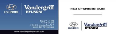 Vandergriff Hyundai Generic Appointment Card