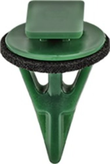 Front Fender Molding Clip with Sealer for Subaru, Nylon, Green, 8 x 12mm Top and 14mm Bottom Head, 11.3 x 16mm Stem (Pack of 15)