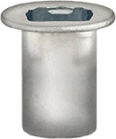 M5-.8 Specialty Insert; Grip Range: 0.5mm - 1.5mm; Head Diameter: 11mm; Shoulder Size: 7mm x 7mm; General Purpose; Zinc Plated (Pack of 15)