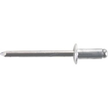 Open End Rivet, Aluminum/Aluminum, Dome Head, 3/16" Diameter, 0.020" - 0.125" Grip Range (Pack of 100)