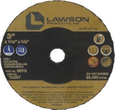 Mini Cut-Off Wheel, 2" Diameter, Aluminum Oxide Grain, Type 1, 1/16" Thick, 3/8" Arbor (Pack of 6)