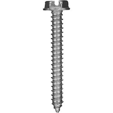 Sheet Metal Screw, Hex Head, Zinc Finish, Steel, #14 x 1" (Pack of 50)