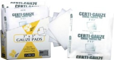 Certi-Gauze Pads - 3" x 3" - 25/box (Pack of 1)