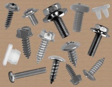 License Plate Fastener Assortment - 15 Items, 375 Pieces (Pack of 1)