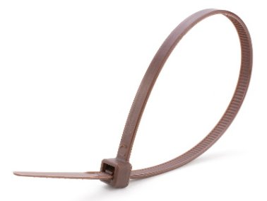 Brown Cable Ties Color-Coded, 4 " Length (Pack of 50)