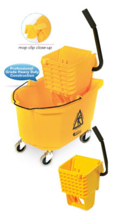 Mop Bucket/Wringer Combo 26qt Sidepress