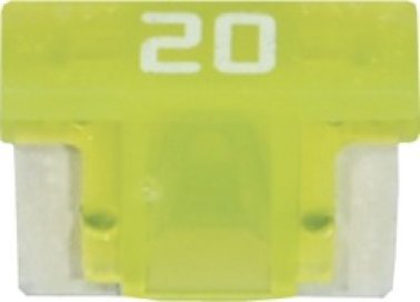 Low-Profile MINI Fuses-20 Amps , Yellow (Pack of 5)