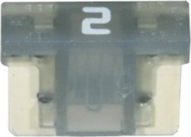 Low-Profile MINI Fuses-2 Amps , Gray (Pack of 5)