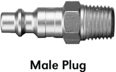 Heavy-Duty Quick Disconnect Plug 1/4 Standard Industrial Male NPTF 1/4-18 (Pack of 2)