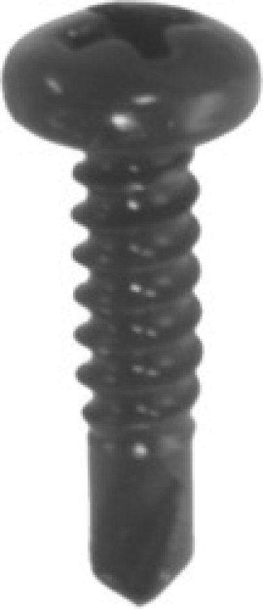 Self-Drilling Screw, Pan Head, Black Finish, Steel, #10 x 1" (Pack of 50)