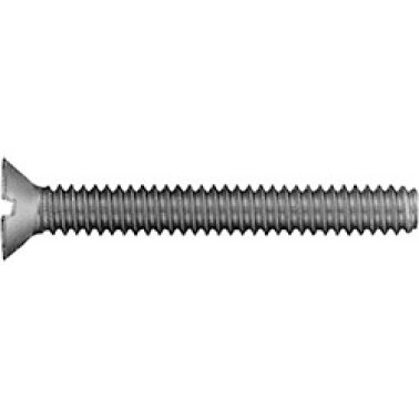Machine Screw, Slotted Flat Head, Plain Finish, 18-8 Stainless Steel, #4 x 3/4" (Pack of 50)