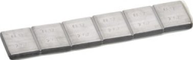Uncoated Lead Adhesive Type Wheel Weight for Light, Medium and Heavy-Duty Trucks - 2 oz. Segments, 6 Segments per Strip, 12 oz. Total Strip Weight, 1-1/4" Strip Width (Pack of 8)
