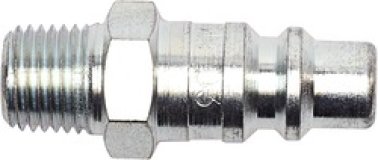 Heavy-Duty Quick Disconnect Plug 3/8 Standard Industrial Male NPTF 1/4-18 (Pack of 2)