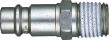 Push-Button Coupler Plug Steel with Plastic Cover 1/4 High Flow Male NPTF 1/4-18 (Pack of 1)