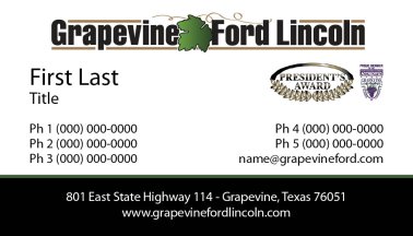Business Cards for Grapevine Ford Lincoln 3 Combo logo