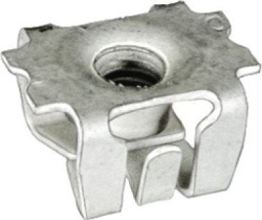 Radiator Grille - Front End Panel Nut; Thread Size: M6-1.0; Overall Height: 11mm; Zinc Organic Finish (Pack of 10)