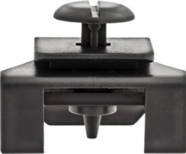 Front Fender Liner Clip; Slotted Head Diameter: 15.3mm; Body Width: 35mm; Black Nylon (Pack of 25)