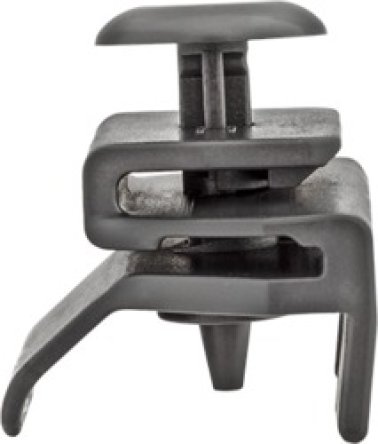 Front Fender Liner Clip; Slotted Head Diameter: 15.3mm; Body Width: 35mm; Black Nylon (Pack of 25)