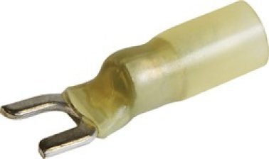Tuff-Seal® - Spade Terminal 12-10 AWG, 2-piece Heat Seal, #8 Stud Size, Yellow (Pack of 25)