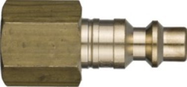 Heavy-Duty Quick Disconnect Plug, Brass, Standard Industrial, Female NPTF, 1/4" Body Size, 1/4-18" Thread Size (Pack of 2)