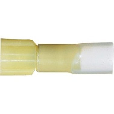 Tru-Seal® - Male Quick Slide Terminal, 3-Piece Heat Seal, Fully Insulated, Nylon, 12 to 10 AWG, 1/4" Tab Width, Yellow (Pack of 25)