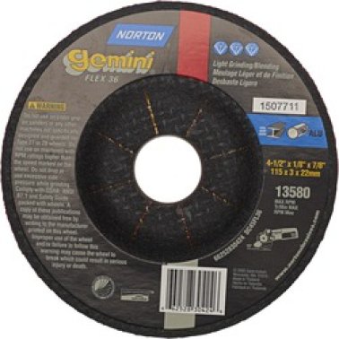 Flexible Grinding Disc, Use for Steel, Stainless and Structural Steel, Cast Iron, Resin Fiber, 4-1/2" Diameter, 1/8" Thickness (Pack of 1)