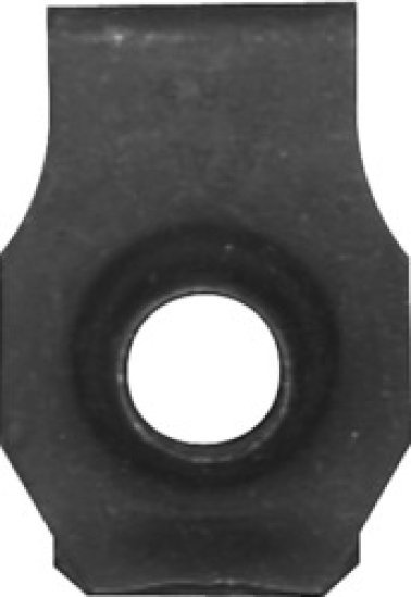 Extruded U-Nut for GM, Steel, Black Finish, 3/8-16 Thread Size, 0.05-0.2" Panel Range (Pack of 50)