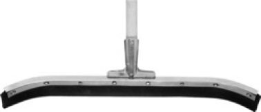 Floor Squeegee, Curved Head, 24" Black Neoprene Rubber Blade, 5' Wooden Handle (Pack of 1)