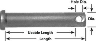 Clevis Pin, 18-8 Stainless Steel, Plain Finish, 9/64" Hole Diameter, 1-17/32" Usable Length, 5/16 x 1-3/4" (Pack of 5)