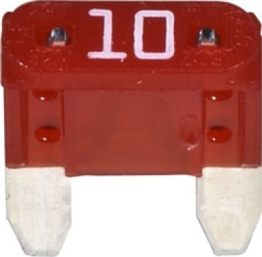 MINI Fuse, 10 Amps, 32 Volts DC, Red (Pack of 5)