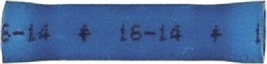 Butt Connector, Vinyl Insulated, 16 to 14 AWG, 1" Length, Blue (Pack of 100)