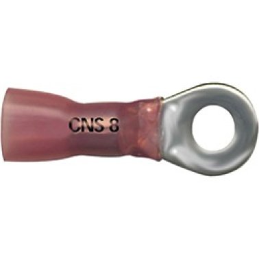 Ring Tongue Terminal, 2-Piece Heat Seal, Polyolefin Insulated, 8 AWG, 5/16" Stud Size, Red (Pack of 30)