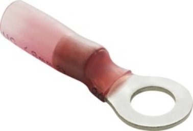 Ring Tongue Terminal, 2-Piece Heat Seal, Polyolefin Insulated, 8 AWG, 5/16" Stud Size, Red (Pack of 30)