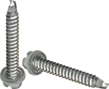 Quad-Grip™ Self-Drilling Screw, Slotted Hex Head, Steel, Zinc Finish, #10 x 5/8" (Pack of 100)