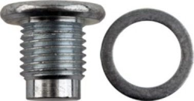 Oil Drain Plug with Zinc Gasket for Mazda, Extended Dog Point for Easier Installation, 16mm Hex (Pack of 2)
